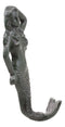 Ebros Gift 6"H Mermaid Cast Iron Rustic Wall Coat Hook For Keys Leashes Hats (1)