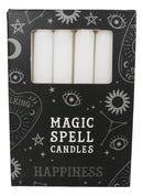 White Happiness Purity Pack of 12 Wicca Occult Witch Ritual Spell Chime Candles