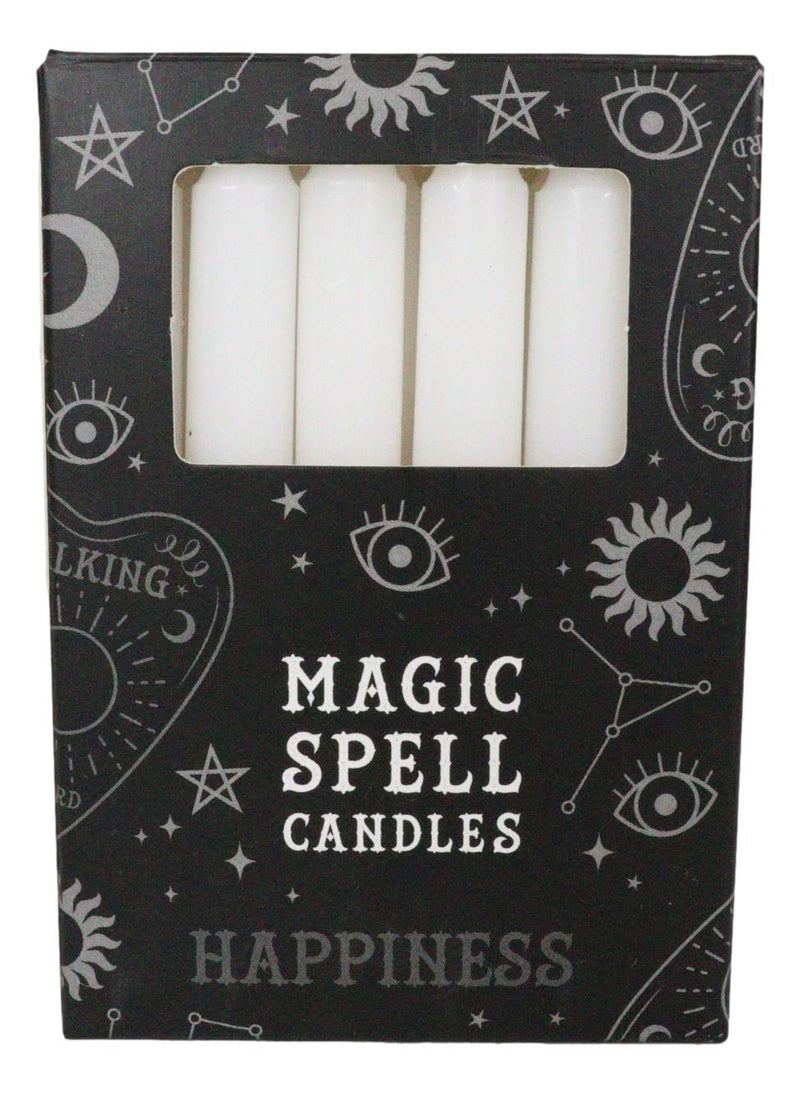 White Happiness Purity Pack of 12 Wicca Occult Witch Ritual Spell Chime Candles