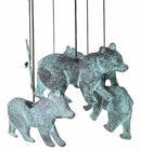 Mountain Bear And Bee Hive Abstract Brass Resonant Wind Chime Patio Garden Decor