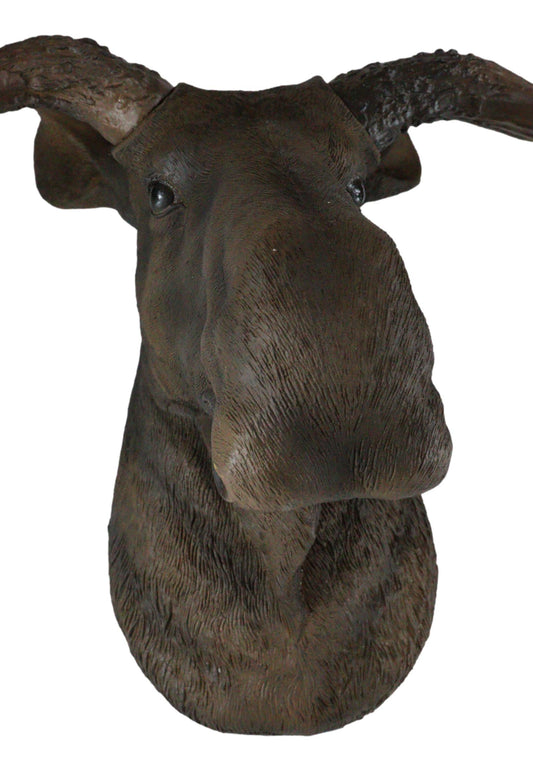 Western Rustic Wildlife Baron Bull Moose Elk Deer Taxidermy Wall Decor Plaque
