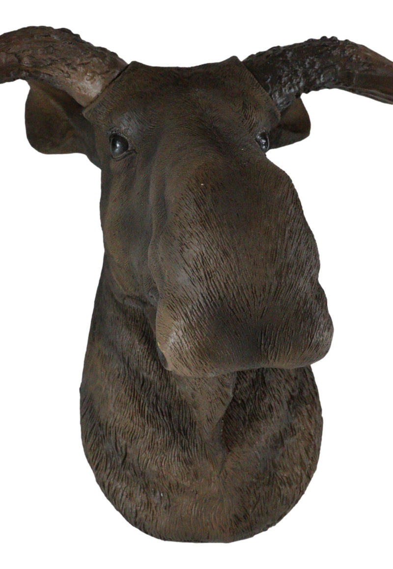 Western Rustic Wildlife Baron Bull Moose Elk Deer Taxidermy Wall Decor Plaque
