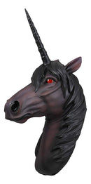 Ebros 'Nightmare' Night Shade Dark Unicorn Wall Head Mount Decor 3D Figurine Ancient Rampart Fabled Steed Black Horned Unicorns with Red Blood Eyes Hanging Decorative Plaque