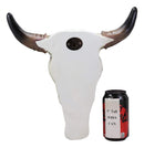 Ebros 13" High Steer Bison Buffalo Bull Cow Skull Head with Horns Wall Mount Decor with Tooled Southwestern Cross Pattern - Ebros Gift