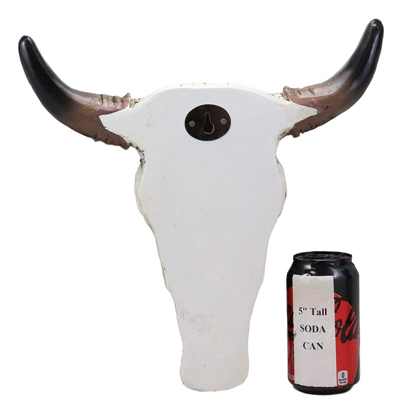 Ebros 13" High Steer Bison Buffalo Bull Cow Skull Head with Horns Wall Mount Decor with Tooled Southwestern Cross Pattern - Ebros Gift