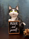 Ebros Black White Cat W/Please Seat Yourself Sign Decorative Toilet Figurine