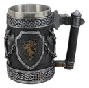 Large Medieval Coat Of Arms English Lion Heraldry Shields And Crossed Axes Mug