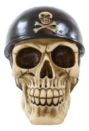 Ebros Military Skull With Crossbones Helmet Gear Figurine 5"H Skeleton Cranium Skulls