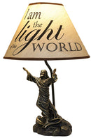 Ebros Light Of The World Jesus Christ With Widespread Arms Sculptural Table Lamp Decor