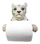 Jungle White Siberian Bengal Tiger Baby Cub Toilet Paper Holder Figurine 8.25"H