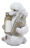 Ebros White French Poodle Puppy Pet Dog Glass Salt And Pepper Shakers Holder Set