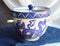 Blue White Dragon Ramen Bowl With Tempura Divider Condiment Lid Chopsticks Set