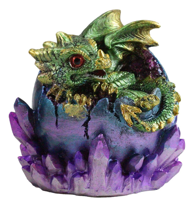 Ebros Fantasy Green Earth Terra Dragon Baby In Egg With LED Night Light Figurine