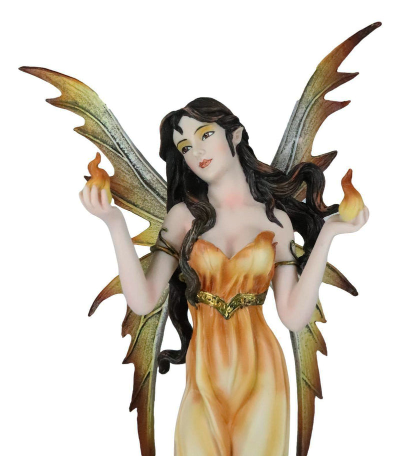 Elemental Pyre Fire Fairy Figurine Flame Ember Faerie Fantasy Sculpture 12"H
