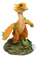 Ebros Fantasy Green Thumb Fruity Vitamin Orange Dragon Statue Fairy Garden Collectible