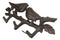 Cast Iron Rustic Lovebirds Perching On Leafy Twig Branch 3-Pegs Wall Coat Hook