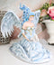 Winter Fire Ice Fairy Angel Queen in Corset Gown With Bunny Rabbit Figurine