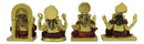 Ebros Set Of 4 Miniature Hindu God Of Success Lord Ganesha Sitting On Throne Figurines