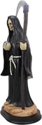 Ebros 12.75" Tall Holy Santa Muerte Holding Scythe in Black Tunic Robe Statue - Ebros Gift