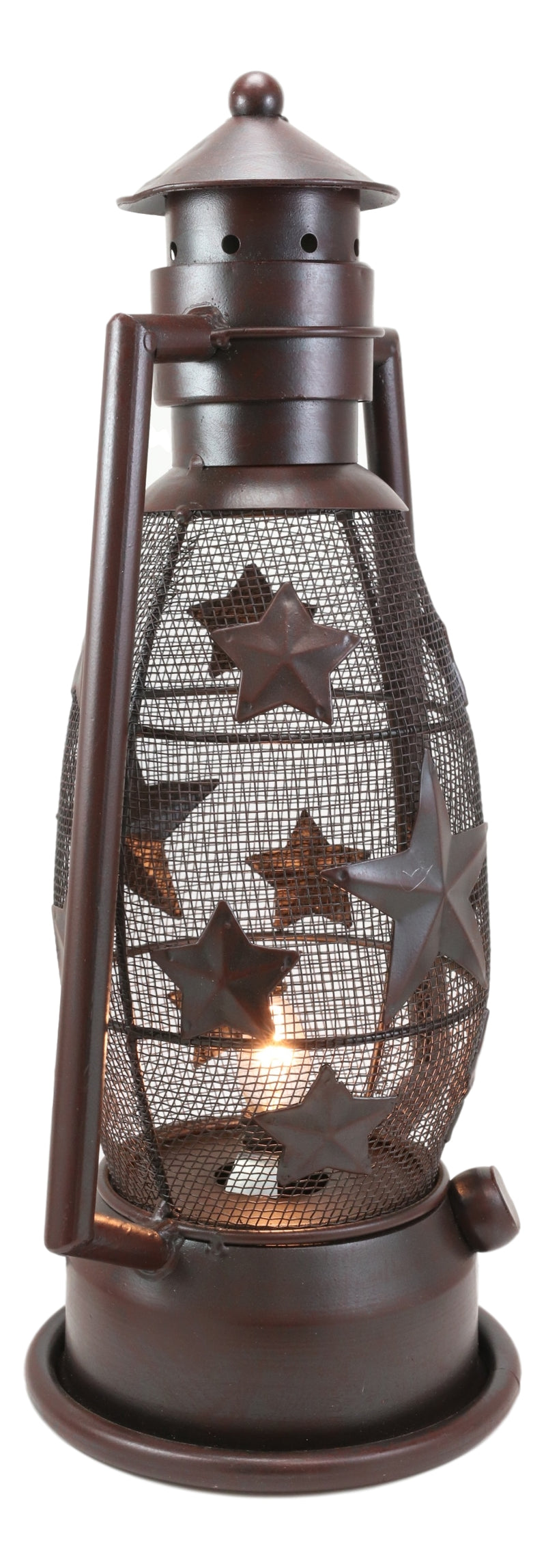 Old Fashioned Rustic Western Stars Electric Metal Lantern Lamp Or Shadow Caster