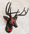 Gothic Day of The Dead Black Red Buck Stag Deer Tribal Sugar Skull Wall Decor