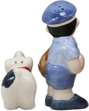 Ebros Ceramic Postman With Mail Thief Tramp Dog Salt And Pepper Shakers Magnetic