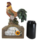Ebros Rustic Country Rooster Chicken On Archway Bridge Bless This Family Sign Figurine