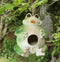 Whimsical Jumbo Fat Frog Toad Birdhouse Bird Feeder House Branch Hanger Figurine