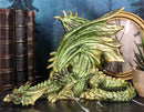 Silent Killer Fantasy Gothic Prowling Green Metallic Dragon Decorative Figurine