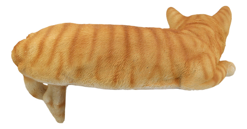 Lifelike Perching Orange Tabby Cat Shelf Sitter Statue 13.25"L Decor Cats Kitten