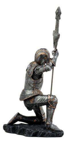 The Accolade Kneeling Medieval Knight Excalibur Sword Letter Opener Figurine