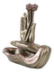 Zen Yoga Meditation Buddha Mudra Hands Lotus Flower Backflow Incense Burner