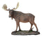 Ebros Realistic Large Bull Moose In The Forest Statue 19.5"L Wildlife Elk Deer Decor