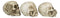 Graveyard Humor Gothic See Hear Speak No Evil Grinning Skulls Figurine Set Of 3