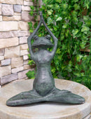 Large 16.5"H Aluminum Meditating Yoga Frog Toad Garden Patio Outdoor Statue