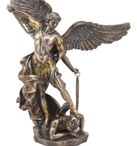 Ebros Large Archangel Saint Michael Slaying Satan Statue 14" Tall Figurine