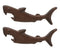 SET OF 2 Cast Iron Nautical Attacking Jaws Great White Shark Beer Bottle Opener