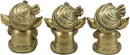 Ebros Set of 3 See Hear Speak No Evil Ganesha with Turban Figurines 4" Tall