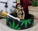 Positive Good Vibes Rasta Skeleton With Beanie Hat Smoking Rolled Stash Ashtray