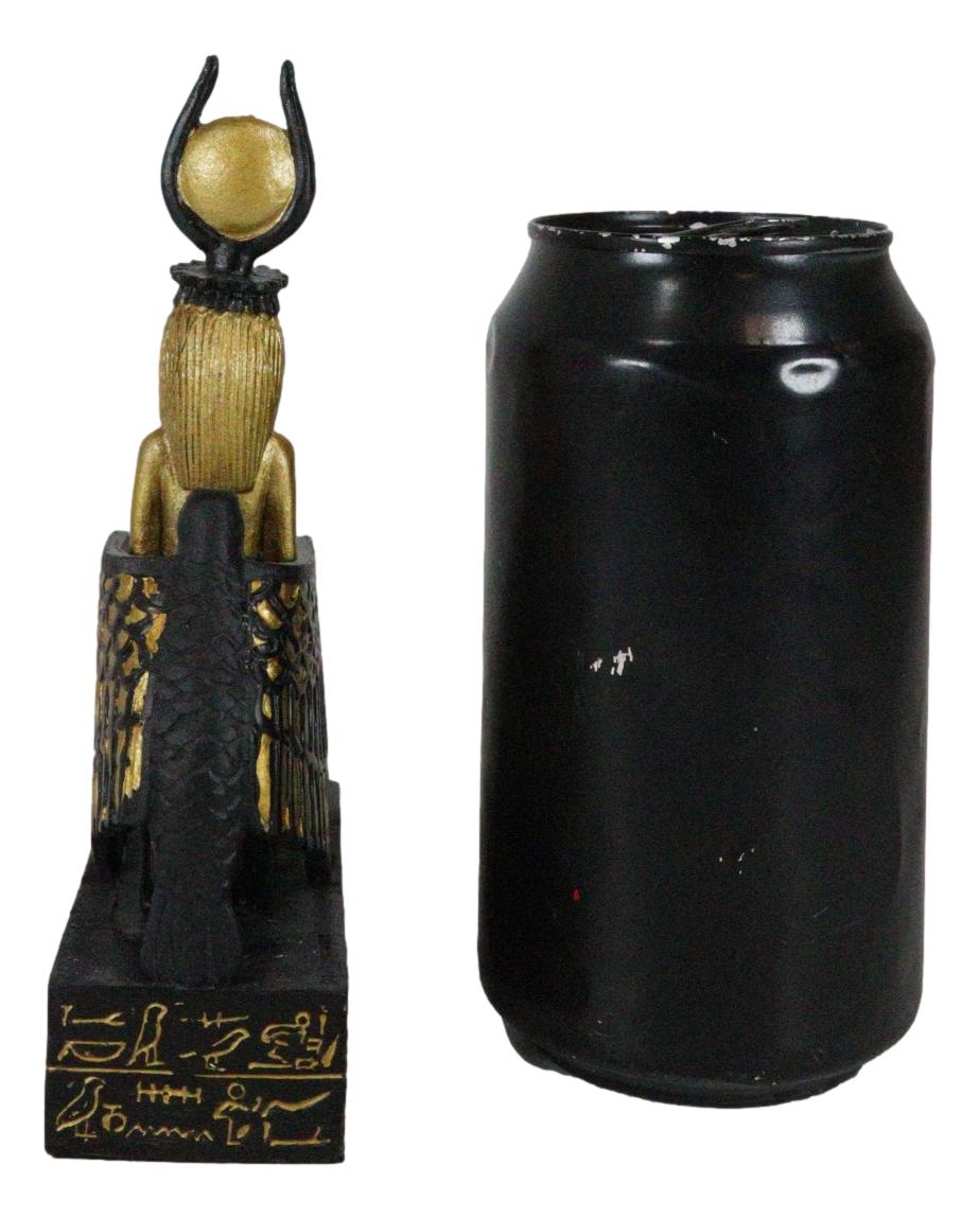 Classical Egyptian Golden Goddess Iset Isis Ra Nursing Horus Baby Figurine