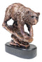 Wildlife Large Grizzly Bear Going Down Hill Bronze Electroplated Resin Figurine