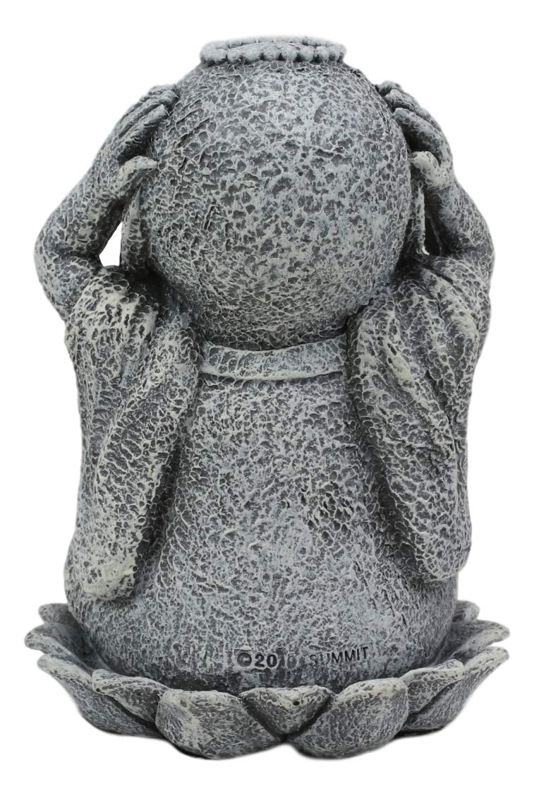 Ebros Zen Meditating Japanese Bosatsu Jizo Monk On Lotus Throne Statue 4" Tall