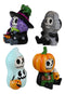 Ebros FurryBone Halloween Characters Skeleton Limited Edition Figurines Set Of 4