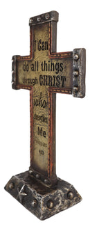 Pack Of 4 Rustic Western Inspirational Christian Bible Verses Standing Crosses