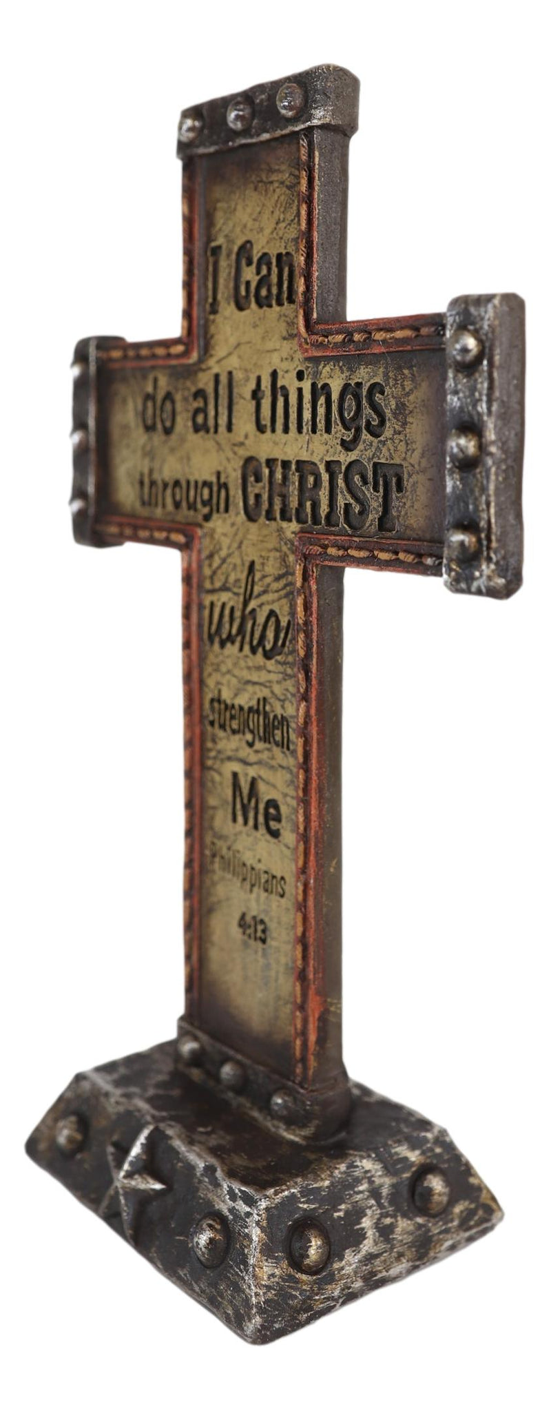 Pack Of 4 Rustic Western Inspirational Christian Bible Verses Standing Crosses