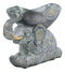 Ebros Grey Mosaic Design Elephant Laying Down With Trunk Up Holding Bowl Decor