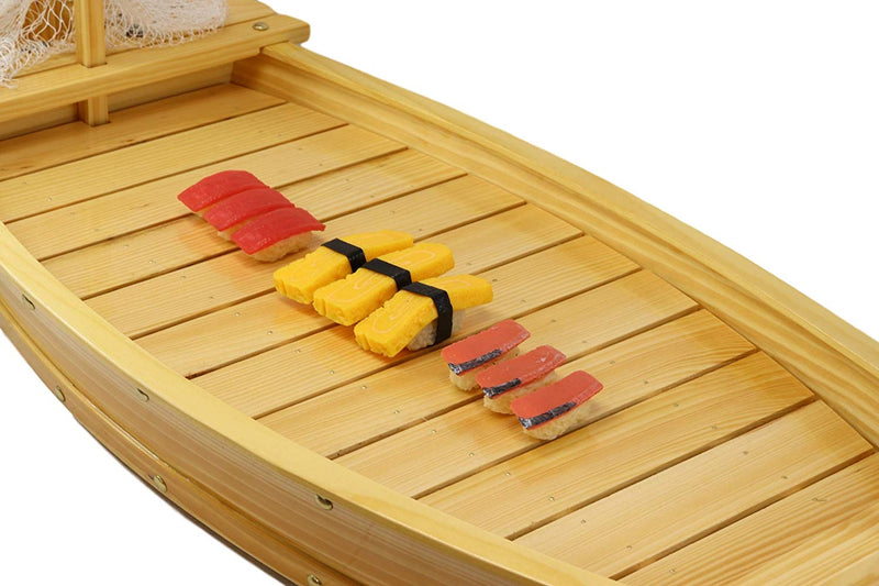 Ebros Gift Traditional Japanese Omakase Sashimi Sushi Serving Platter Plate Fishing Boat For Home Kitchen Dining Decorative Dinnerware Party Display Boats Restaurant Supply (X-Large 48")
