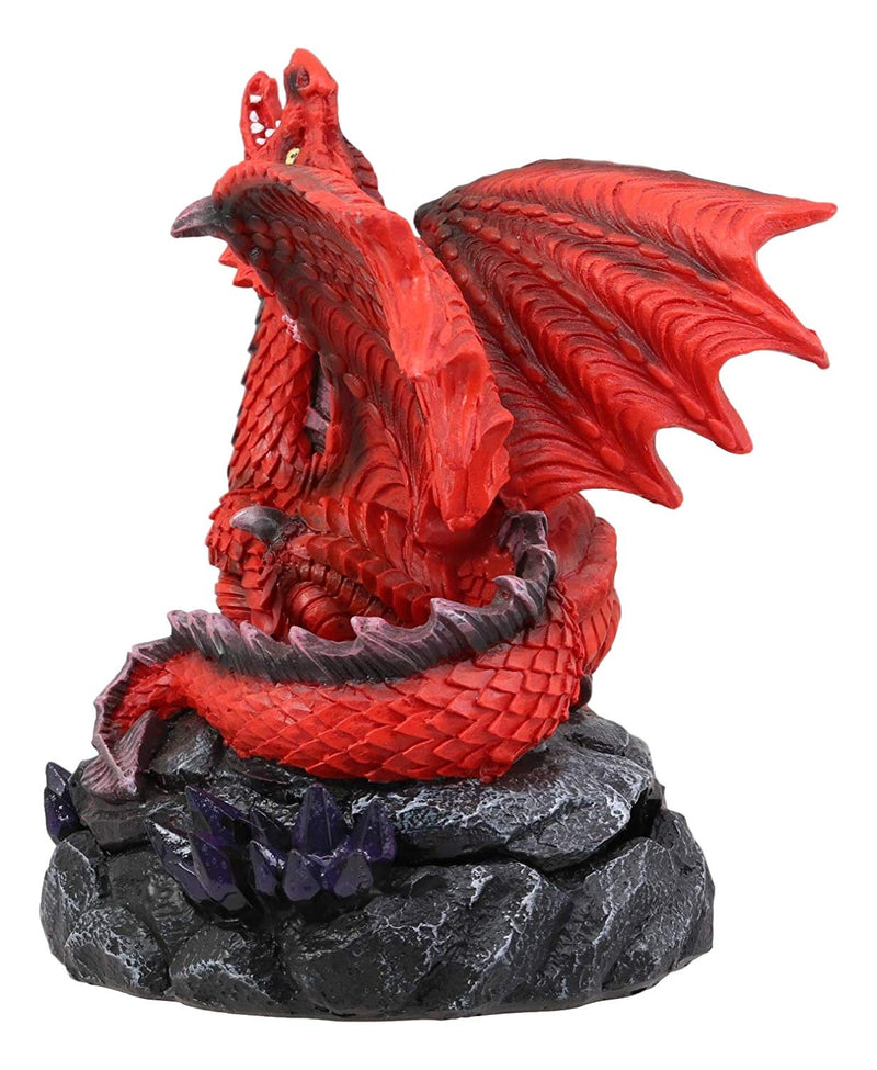 Ebros Smoke Fire Breathing Smaug Red Dragon Backflow Incense Cone Burner Statue Decor