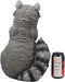 Ebros Night Bandit American Raccoon Statue Holding Solar Lantern LED Light 15"H