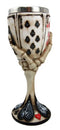Skeleton Dead Man's Hand Poker Skull Goblet 8" Tall Cup Inner Stainless Steel